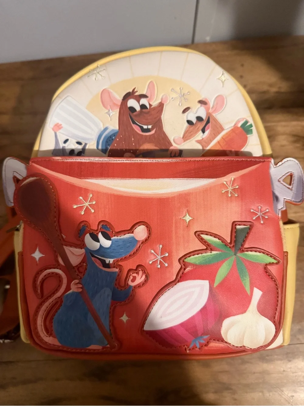 Loungefly Orange Red Ratatouille Remy & Friends Mini Backpack